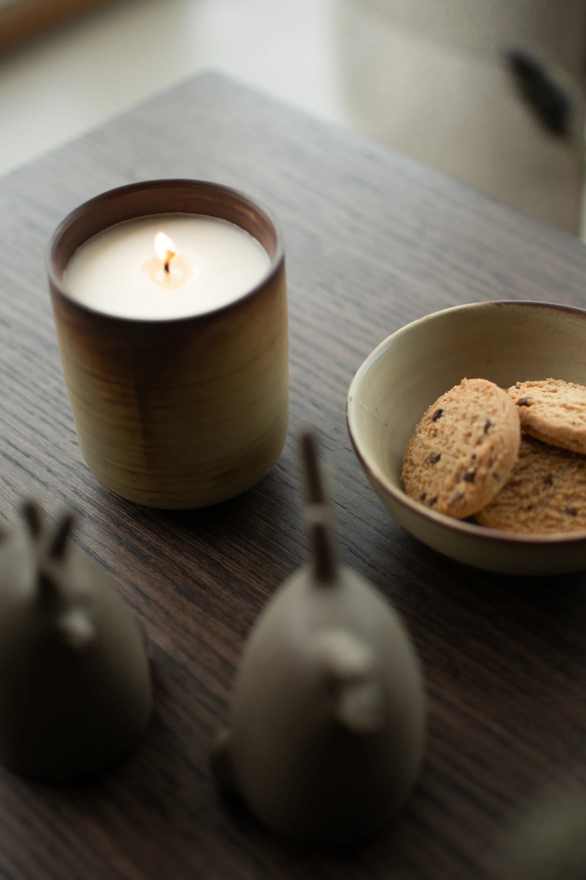 Burn duftlys 60 h, Creme-brown DBKD