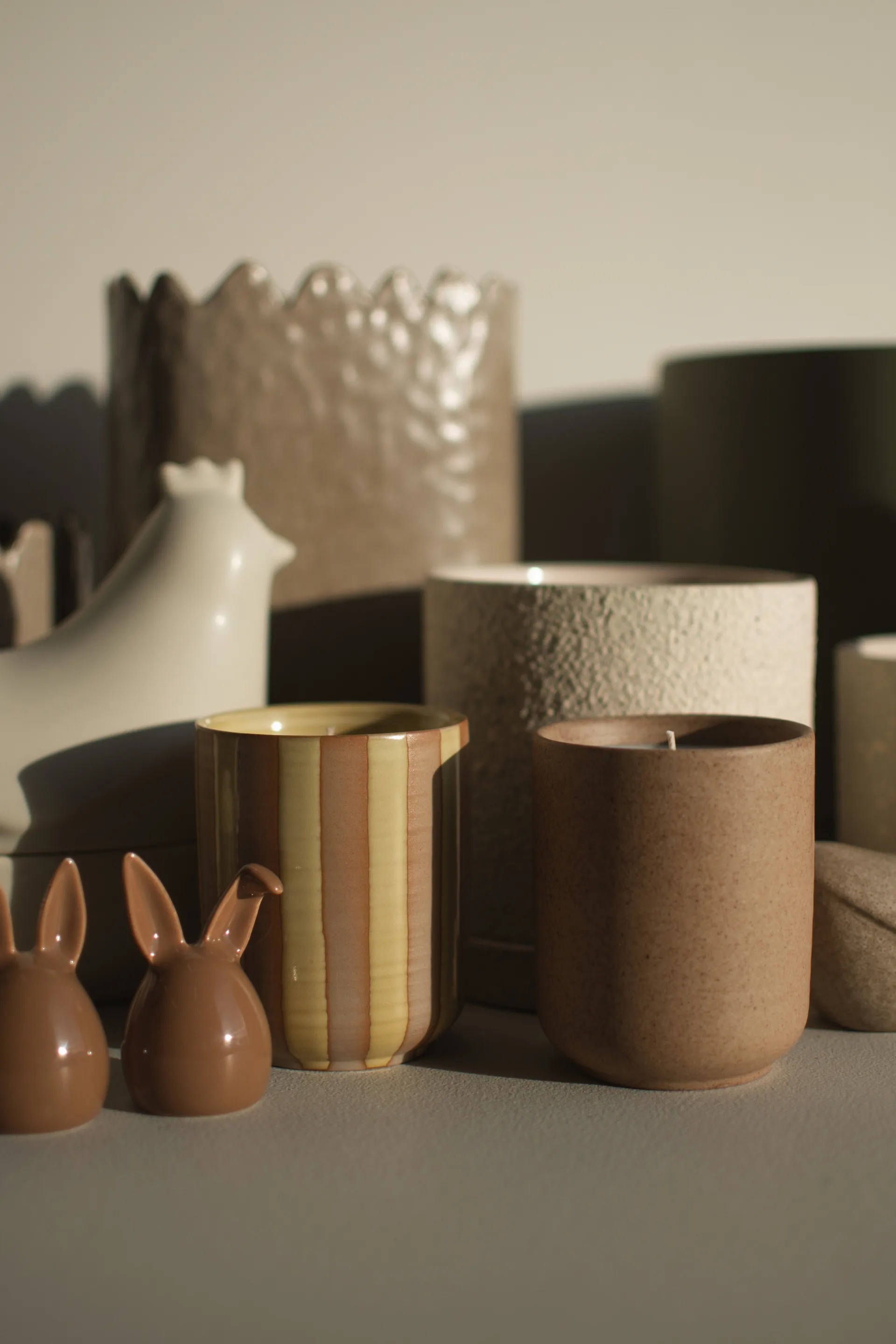 Burn duftlys 60 h, Stripe yellow DBKD