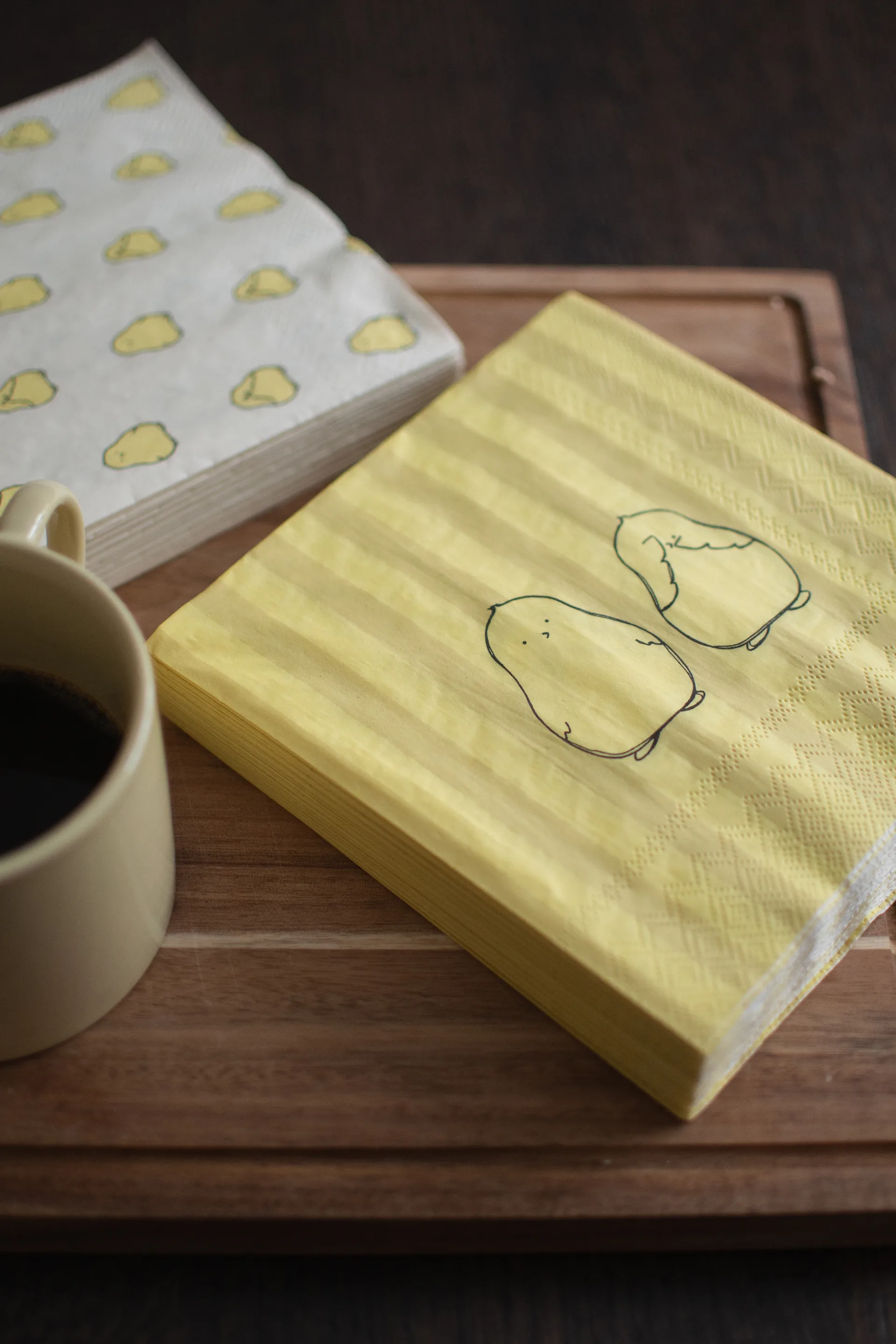 Chubby chicken stripe papirserviet 20-pak, Creme, 33x33 cm DBKD