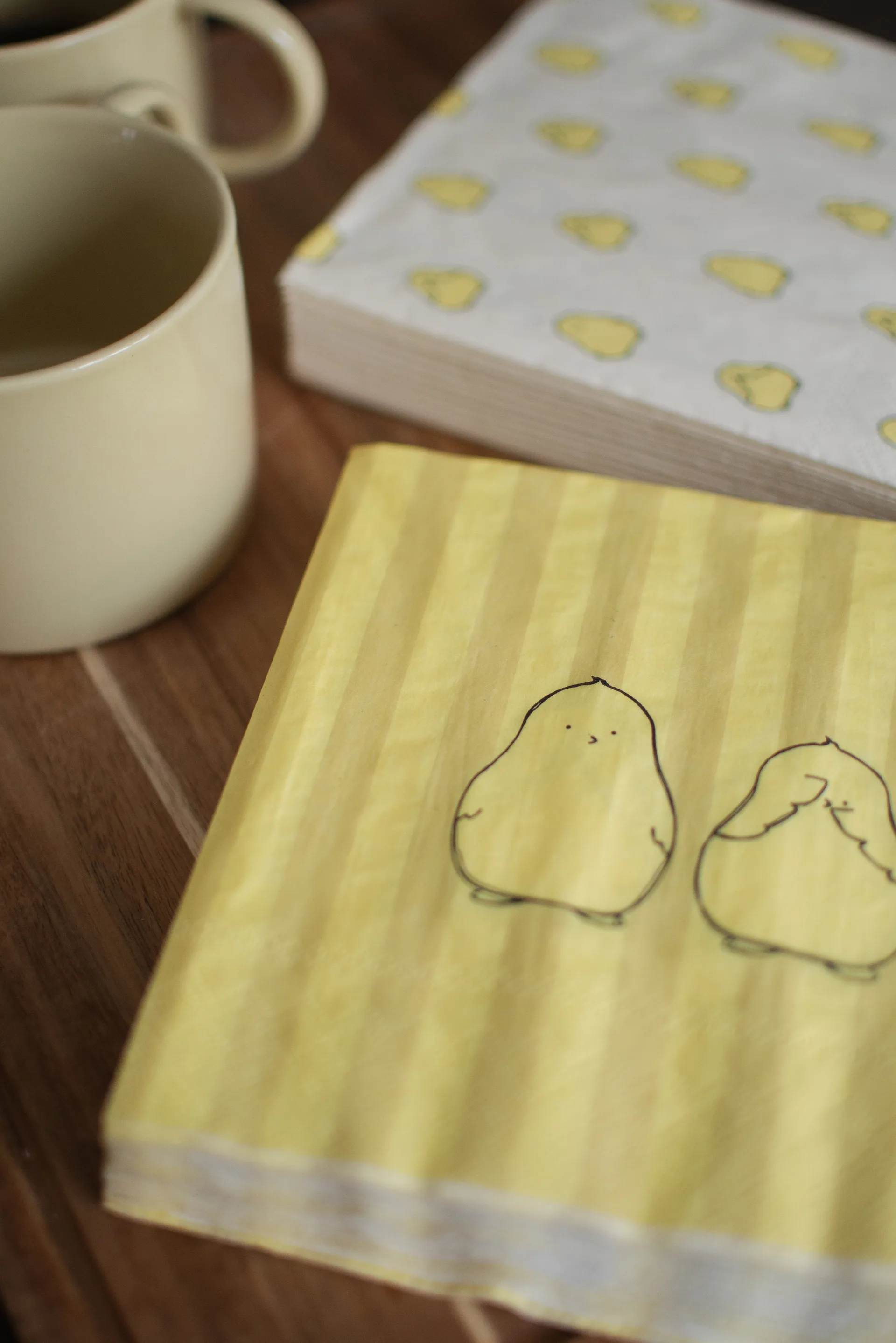 Chubby chicken stripe papirserviet 20-pak, Creme, 33x33 cm DBKD