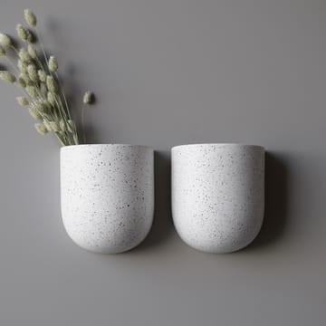 Cut væghængt krukke white dot - Large - DBKD