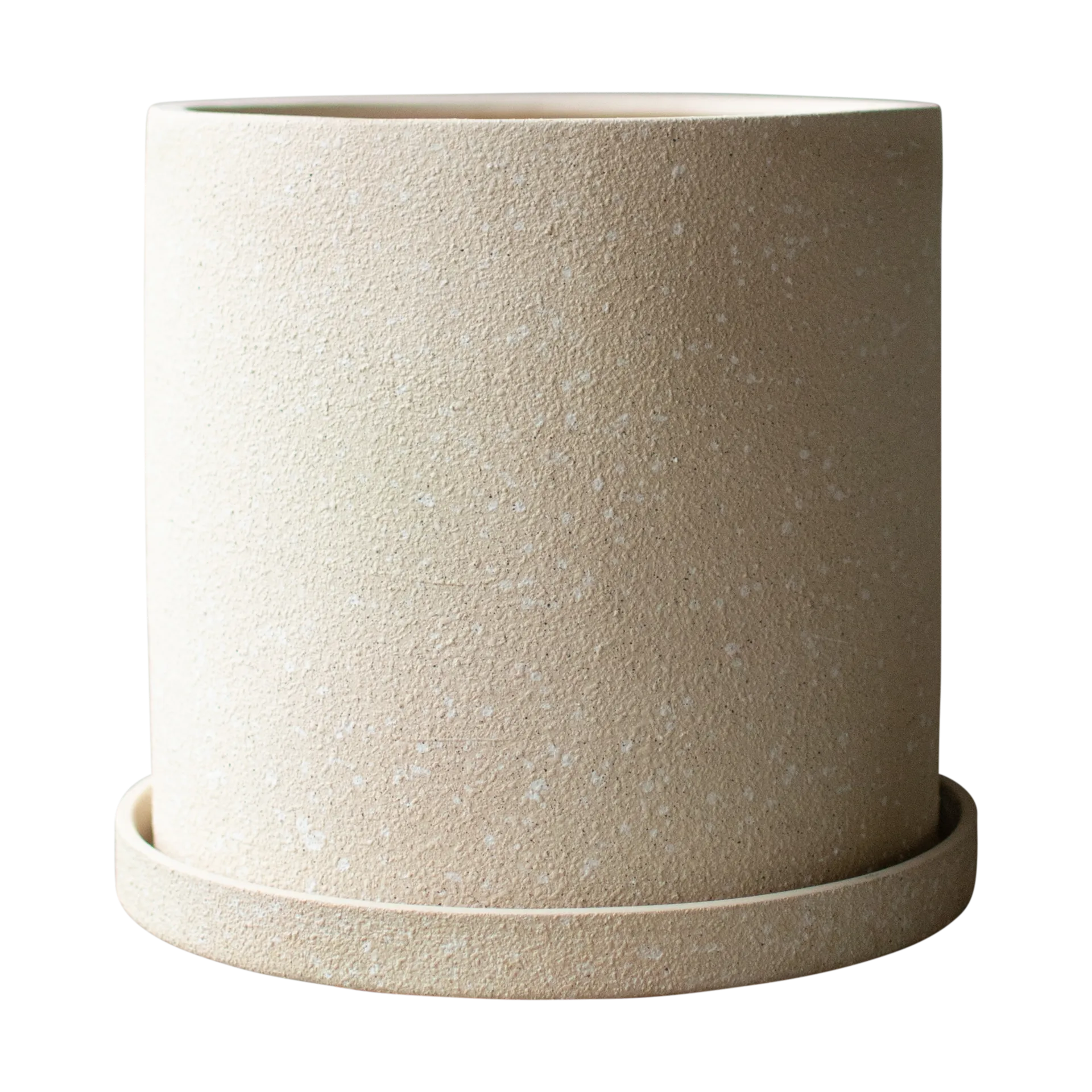 Grow krukke Ø30 cm med underskål, Creme structure DBKD
