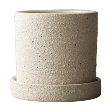 Grow potte Ø10 cm med underskål - Creme structure - DBKD