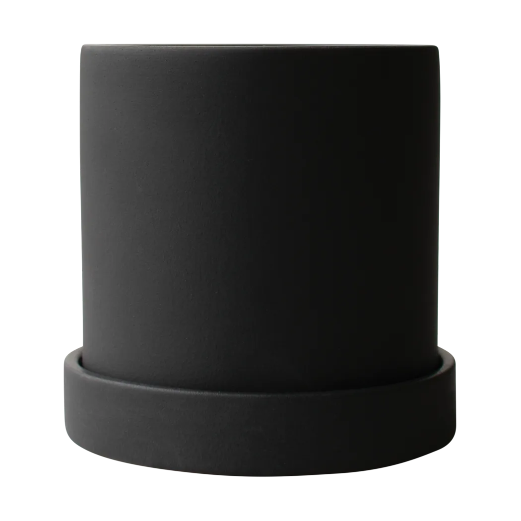 Grow potte Ø10 cm med underskål, Sandy black DBKD