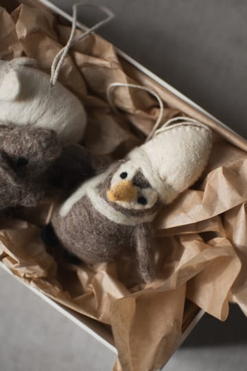 Hanging penguin dekorationsophæng - Beige-white - DBKD