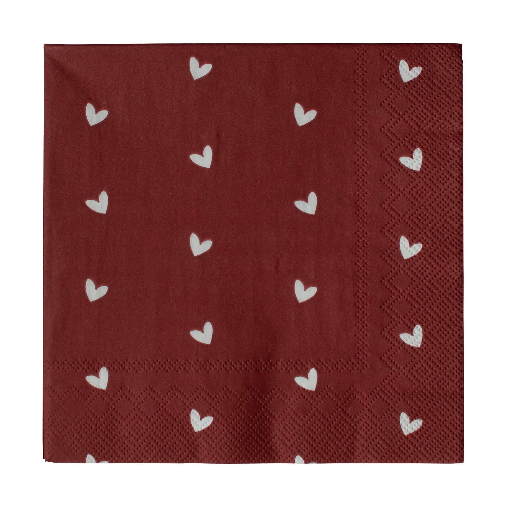 Heart pappersserviet 33x33 cm 20-pak, Dark red DBKD