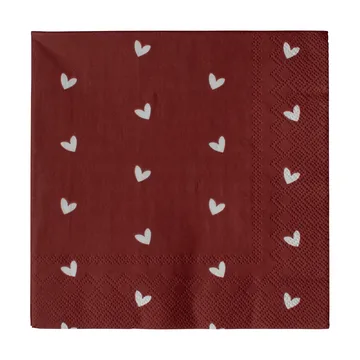 Heart pappersserviet 33x33 cm 20-pak - Dark red - DBKD
