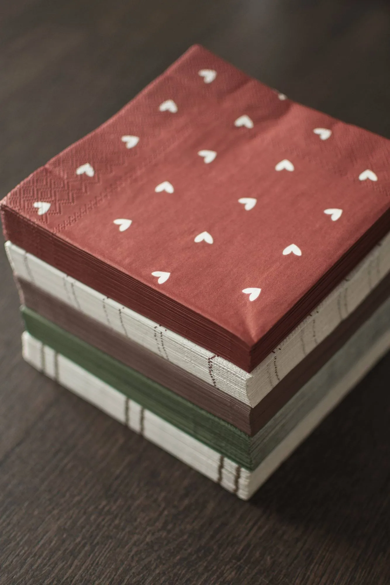 Heart pappersserviet 33x33 cm 20-pak, Dark red DBKD