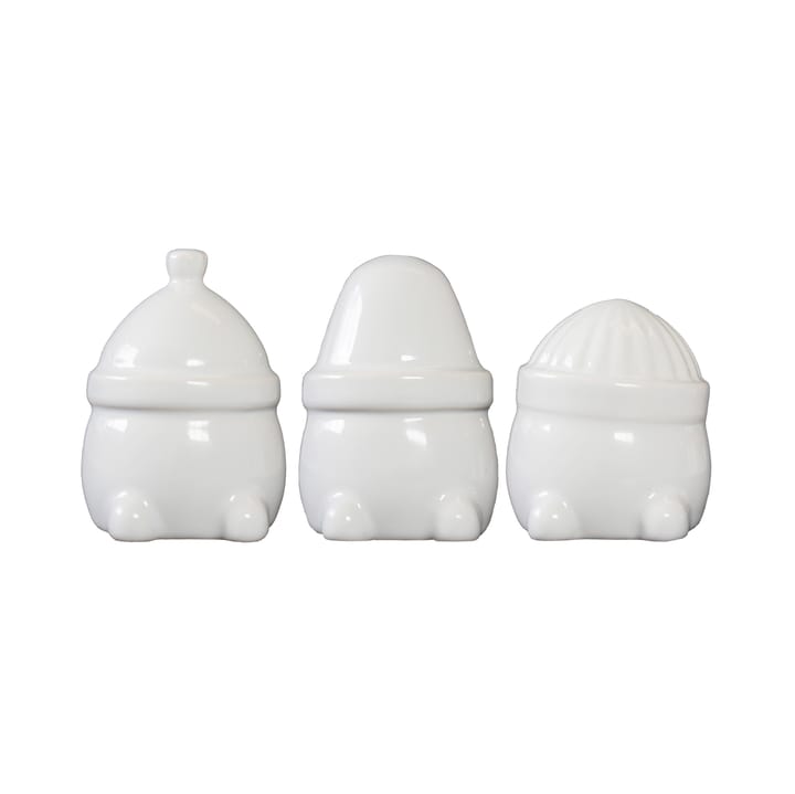 Hipster Triplets juledekoration 3-pak - Shiny white - DBKD