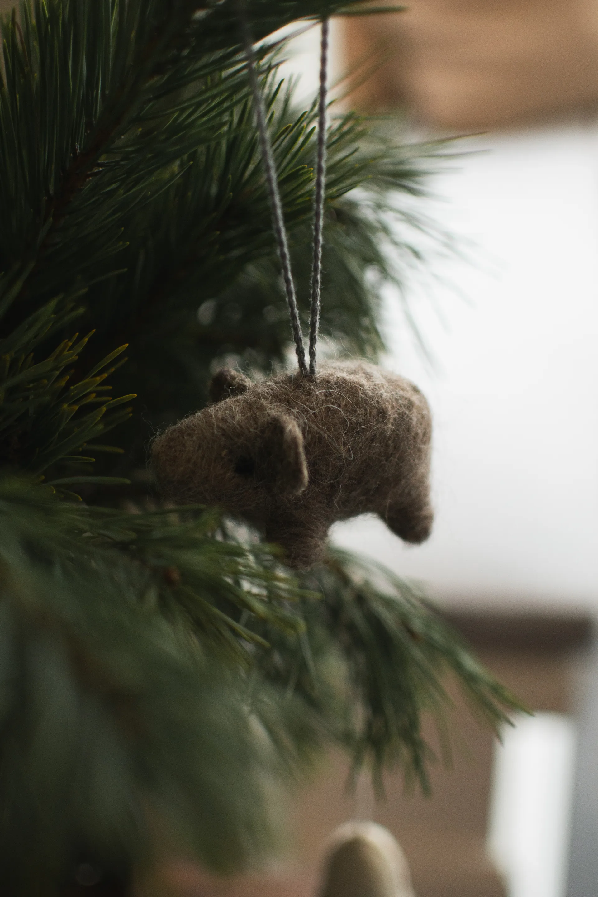 Hængende gris dekorationsophæng, Beige DBKD