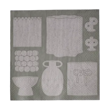 Illustration papirserviet 33x33 cm - Beige - DBKD