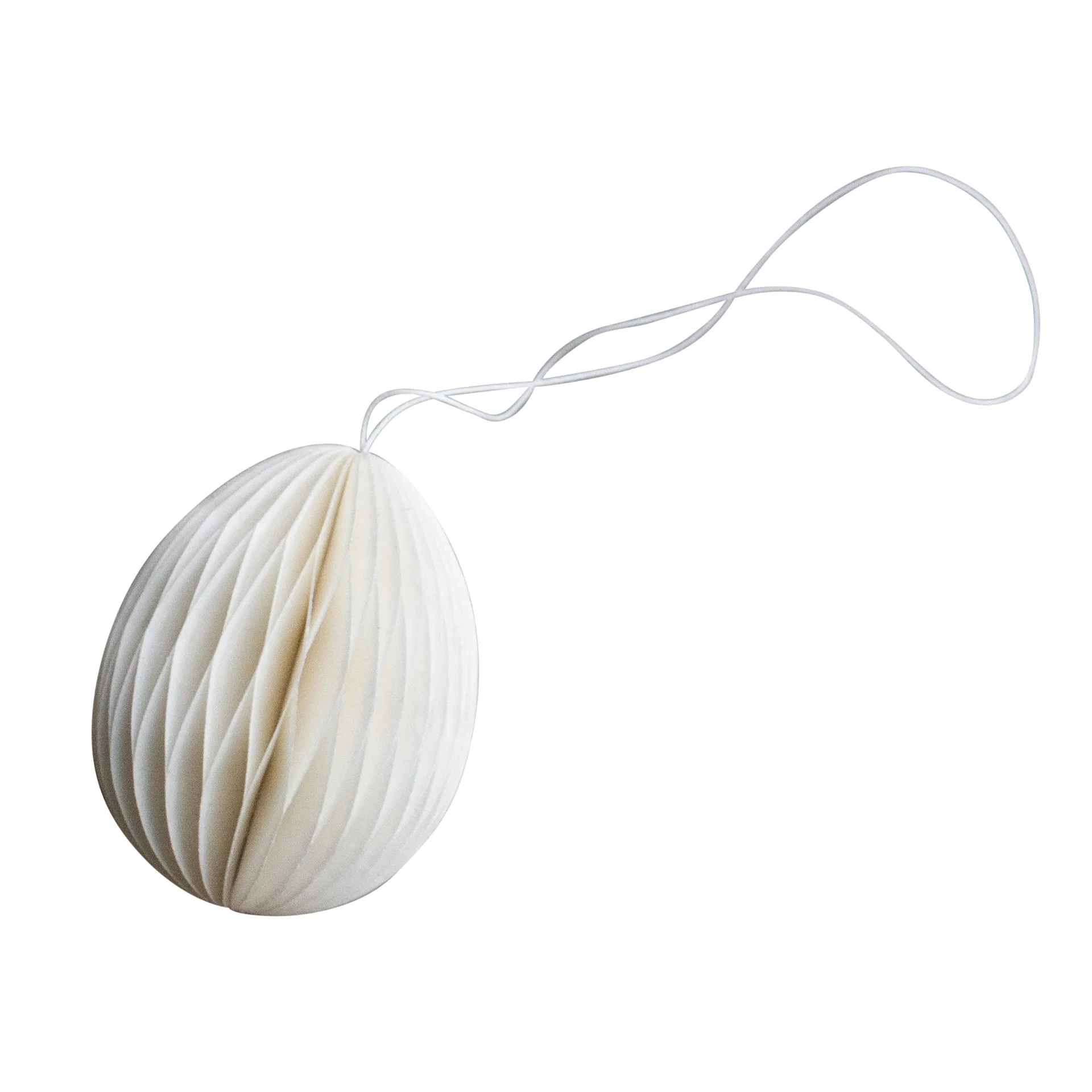 Ovoid påskeophæng papir 7 cm, White DBKD