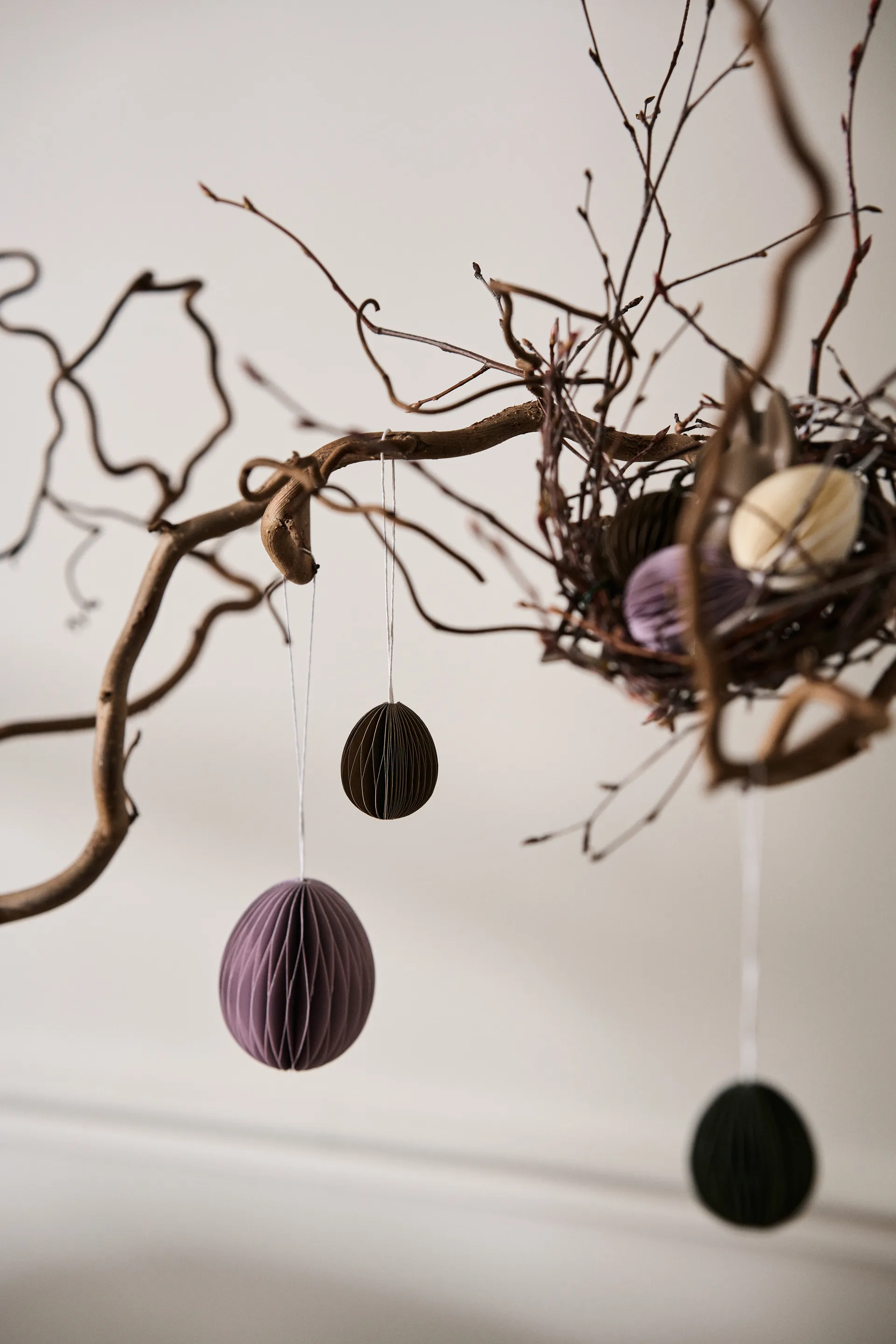 Ovoid påskeophæng papir small 4 cm, Purple DBKD