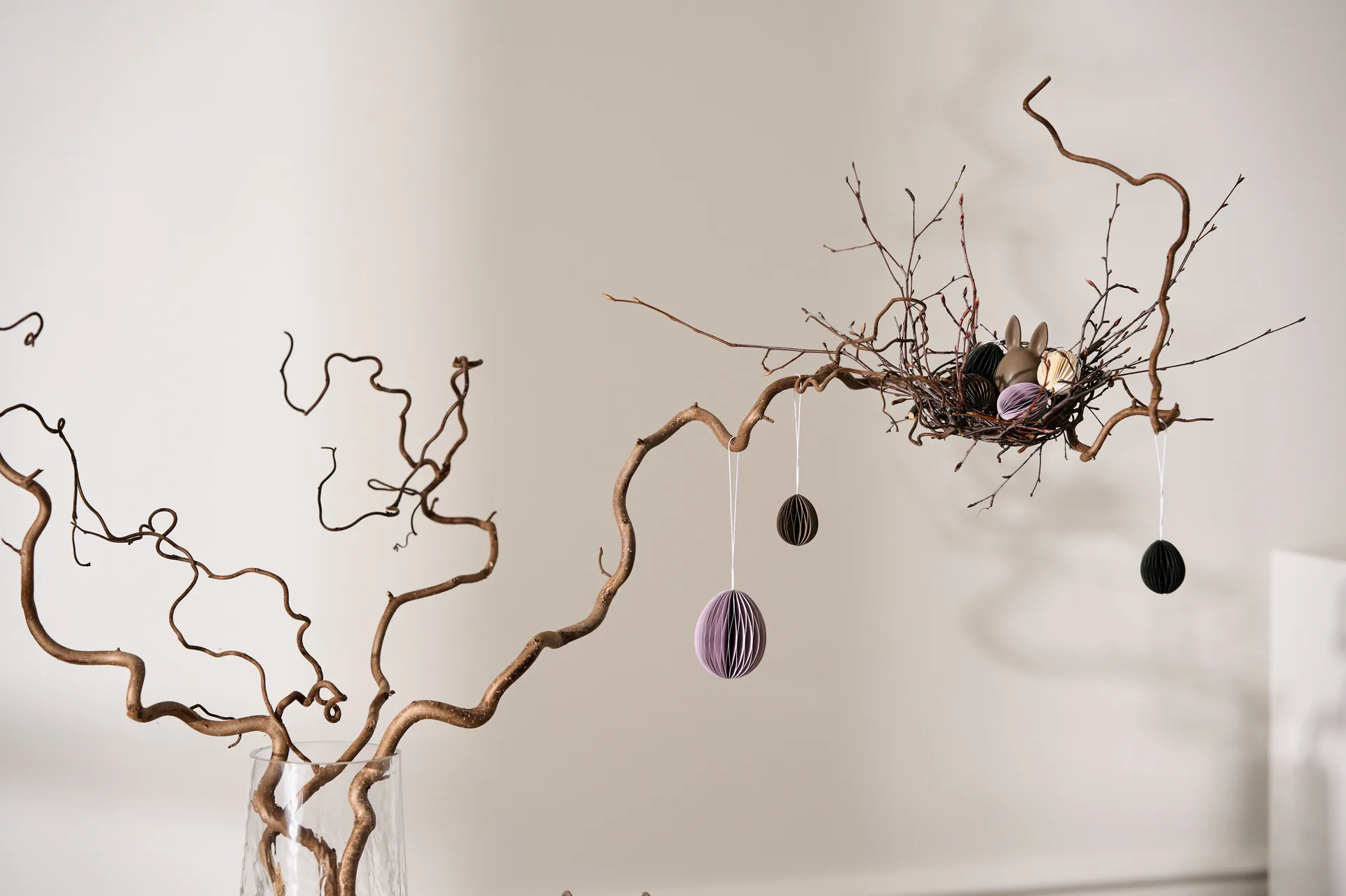 Ovoid påskeophæng papir small 4 cm, White DBKD