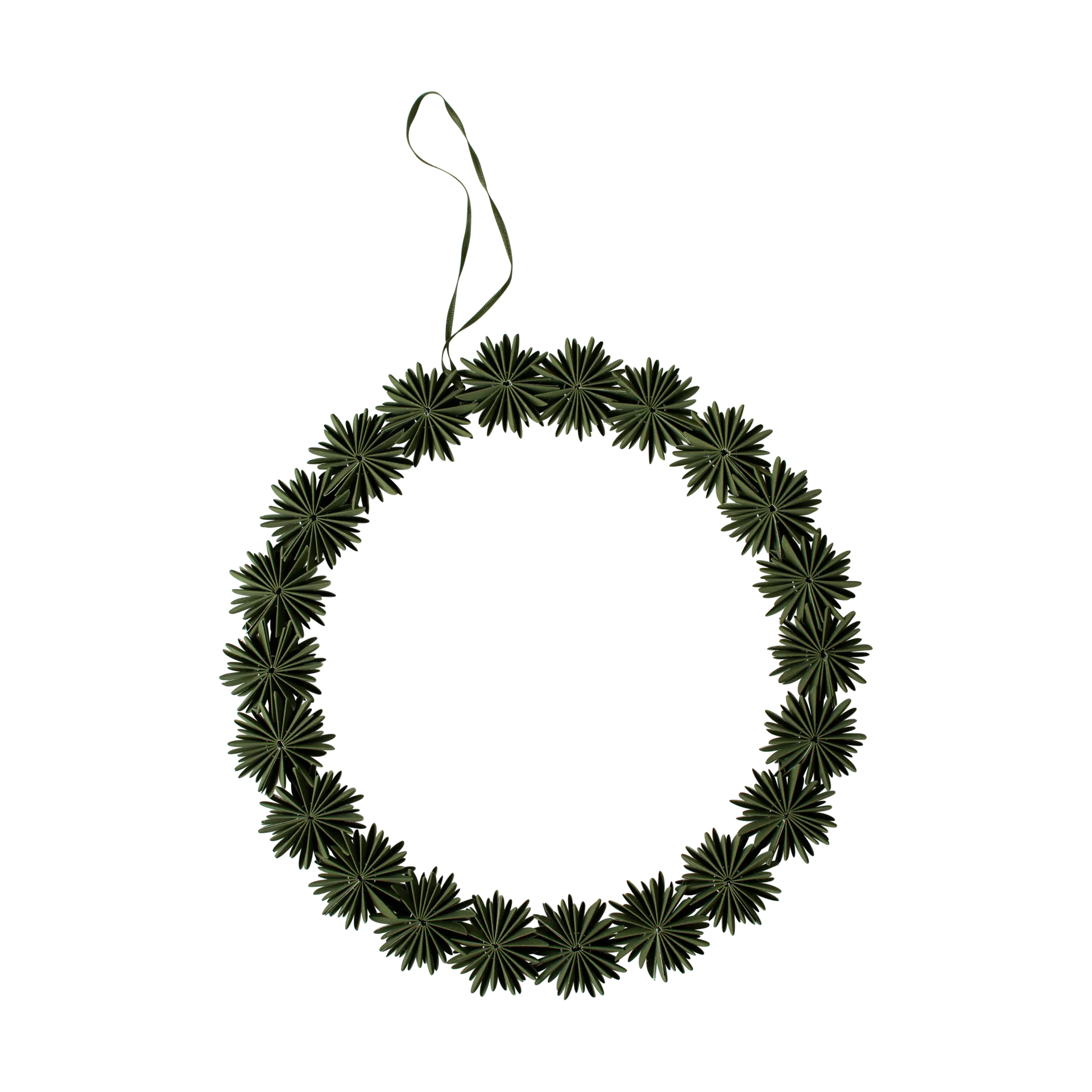 Paper flake wreath dekoration krans Ø35 cm, Green DBKD