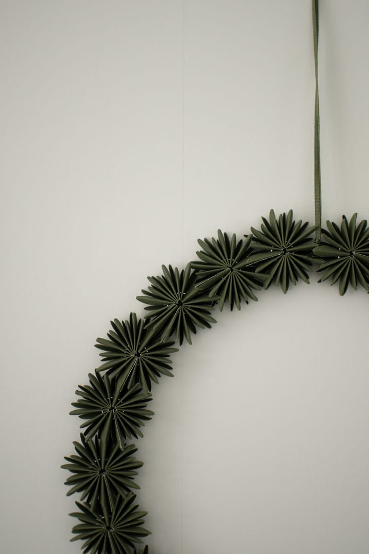 Paper flake wreath dekoration krans Ø35 cm, Green DBKD