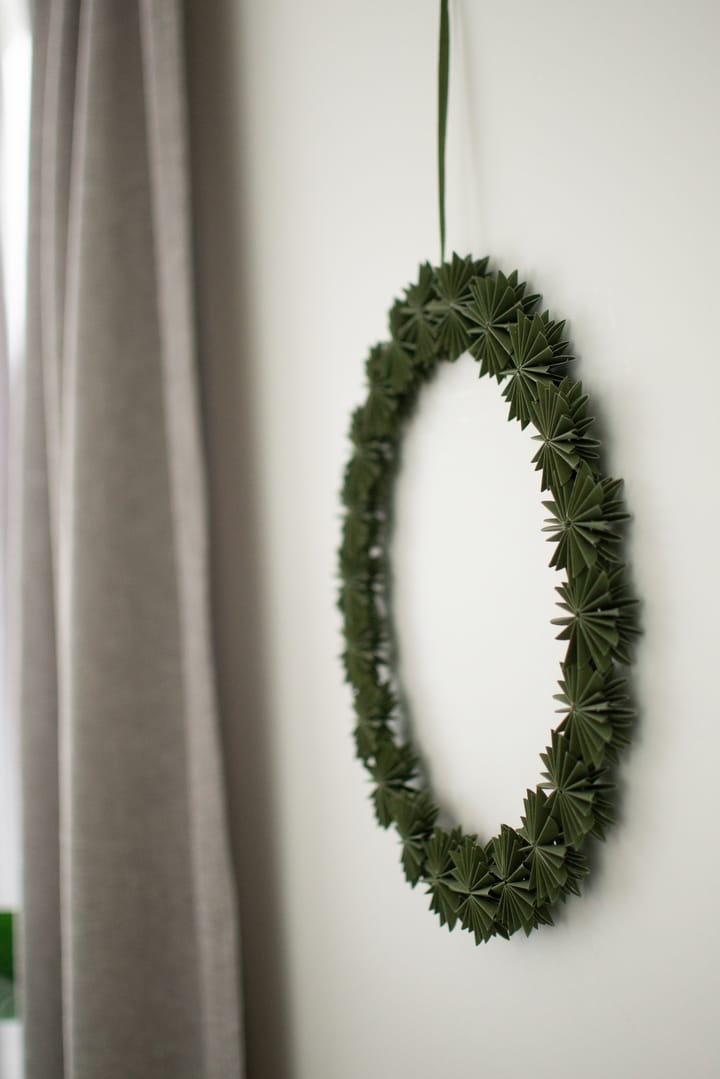 Paper flake wreath dekoration krans Ø35 cm, Green DBKD