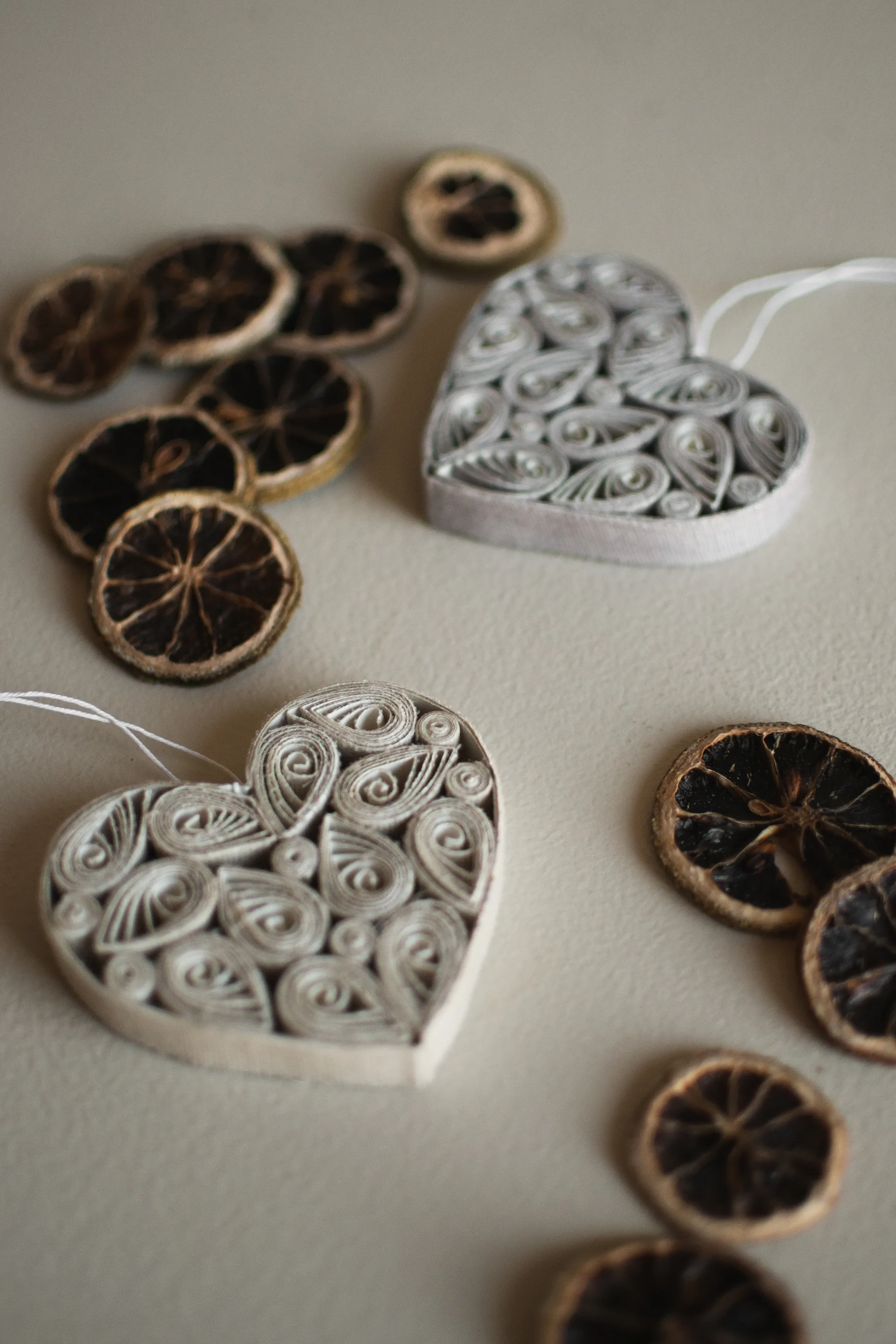 Paper heart 8 cm, Creme DBKD