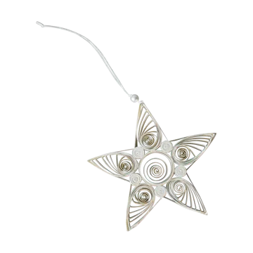 Paper star juleophæng 10,5 cm - White - DBKD