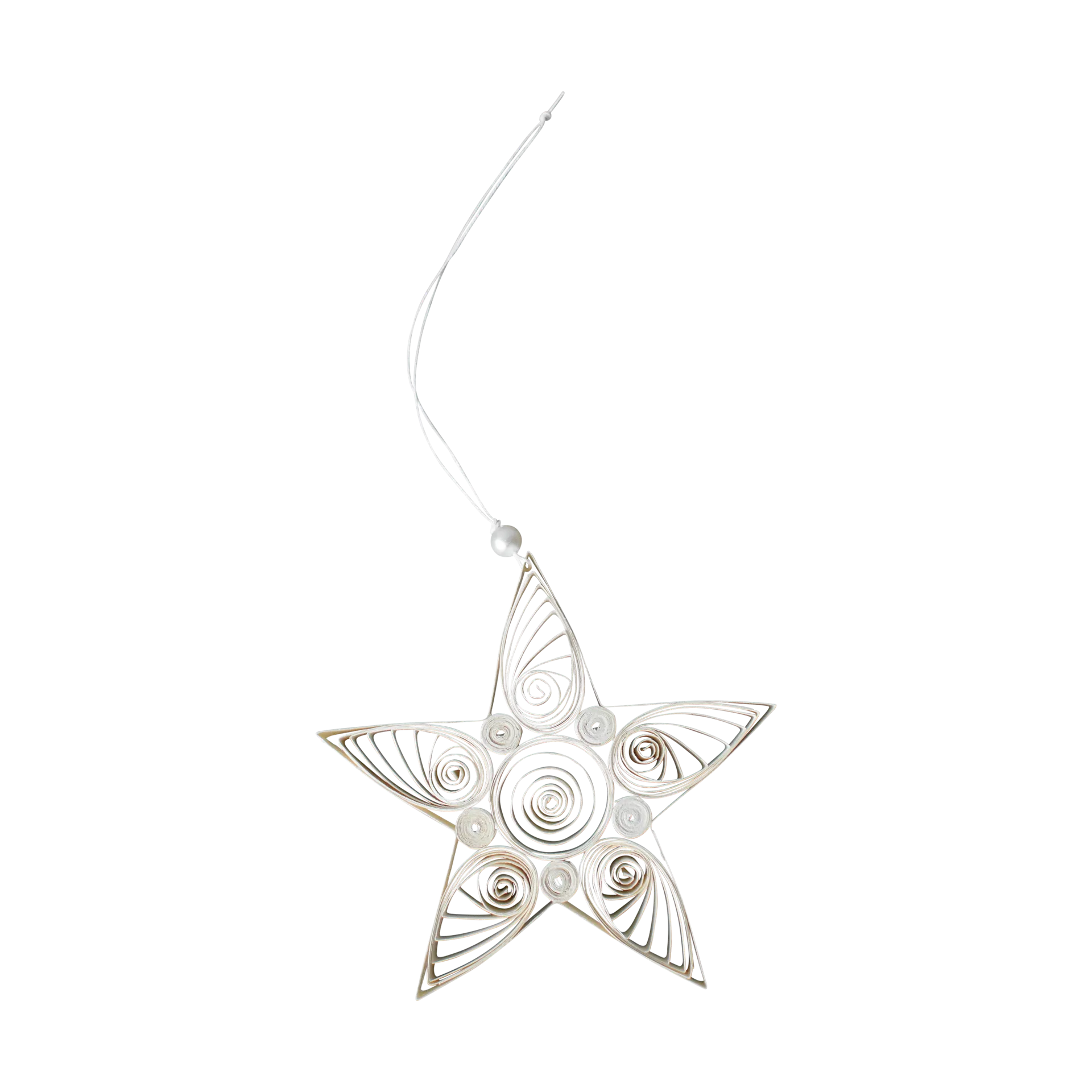 Paper star juleophæng 13 cm, White DBKD
