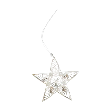 Paper star juleophæng 13 cm - White - DBKD