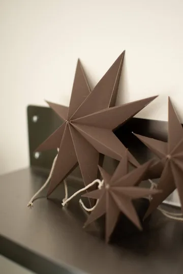 Paper winter star dekoration ophæng - Brown, large, Ø19 cm - DBKD