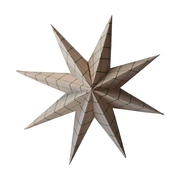 Paper winter star dekoration ophæng - Square sand, large, Ø19 cm - DBKD