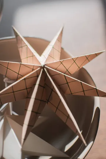 Paper winter star dekoration ophæng - Square sand, large, Ø19 cm - DBKD