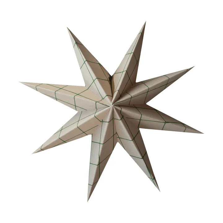 Paper winter star dekoration ophæng - Square sand, medium, Ø14 cm - DBKD