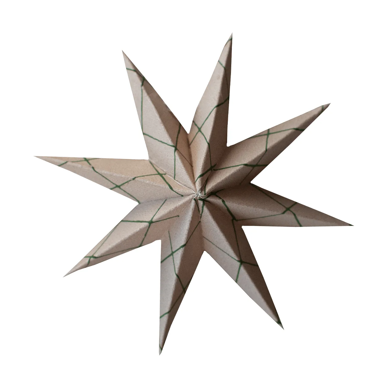 Paper winter star dekoration ophæng, Square sand, small, Ø9 cm DBKD