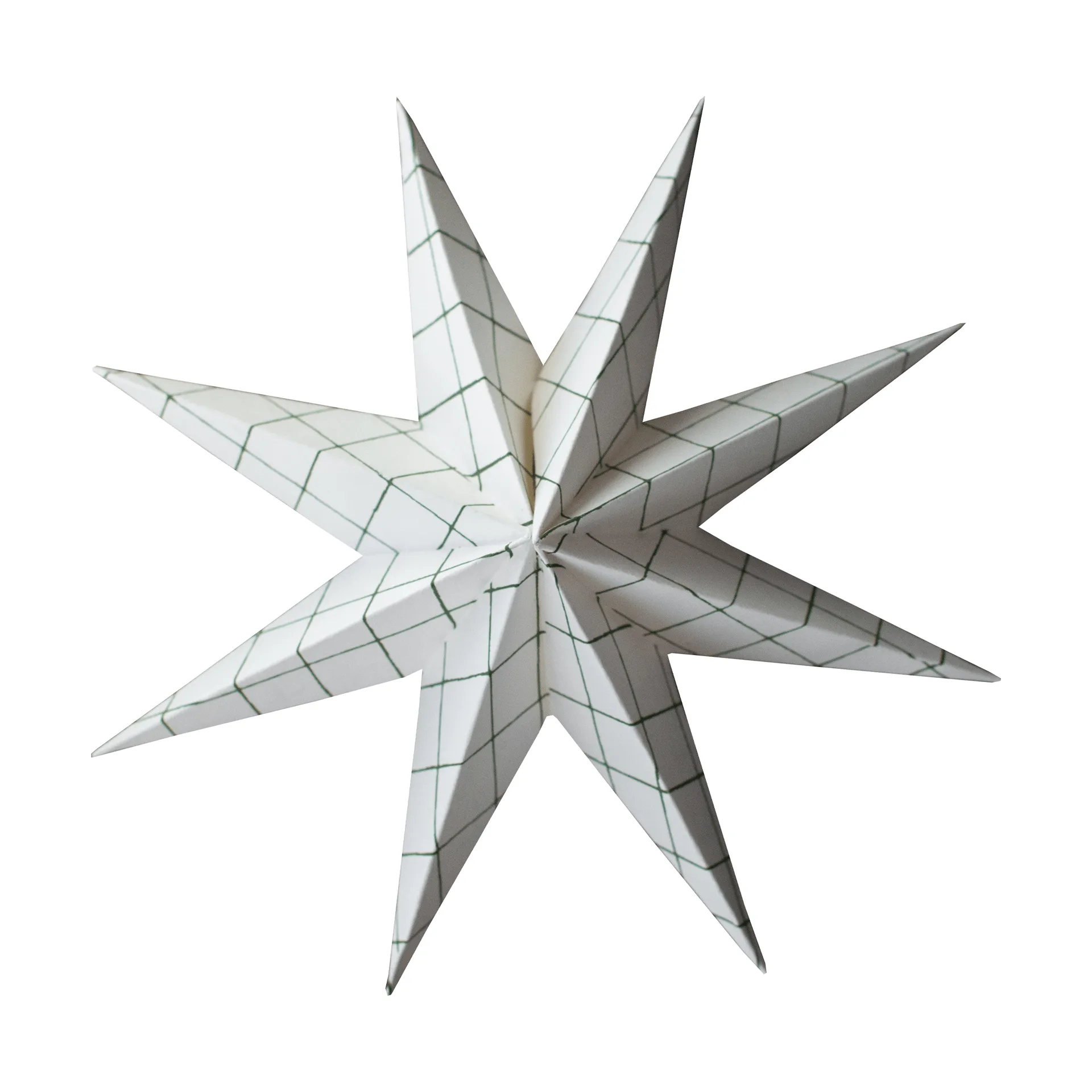 Paper winter star dekoration ophæng, Square white, large, Ø19 cm DBKD