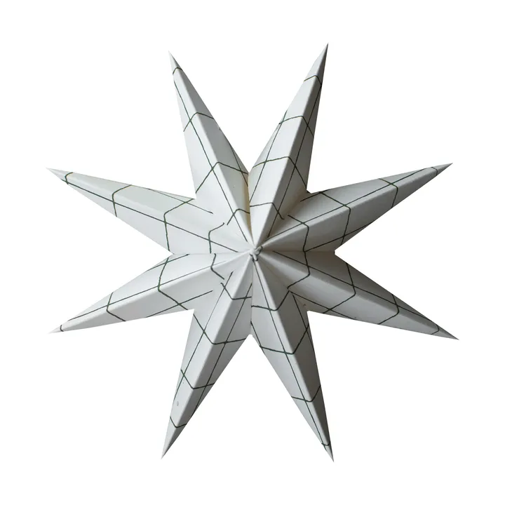 Paper winter star dekoration ophæng - Square white, medium, Ø14 cm - DBKD