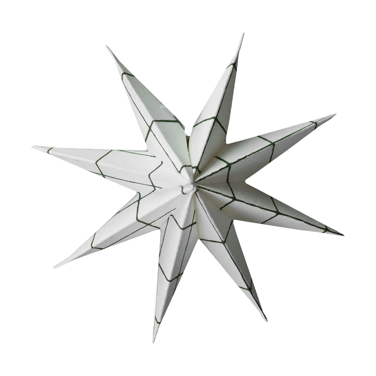 Paper winter star dekoration ophæng, Square white, small, Ø9 cm DBKD