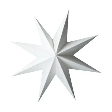 Paper winter star dekoration ophæng - White, large, Ø19 cm - DBKD