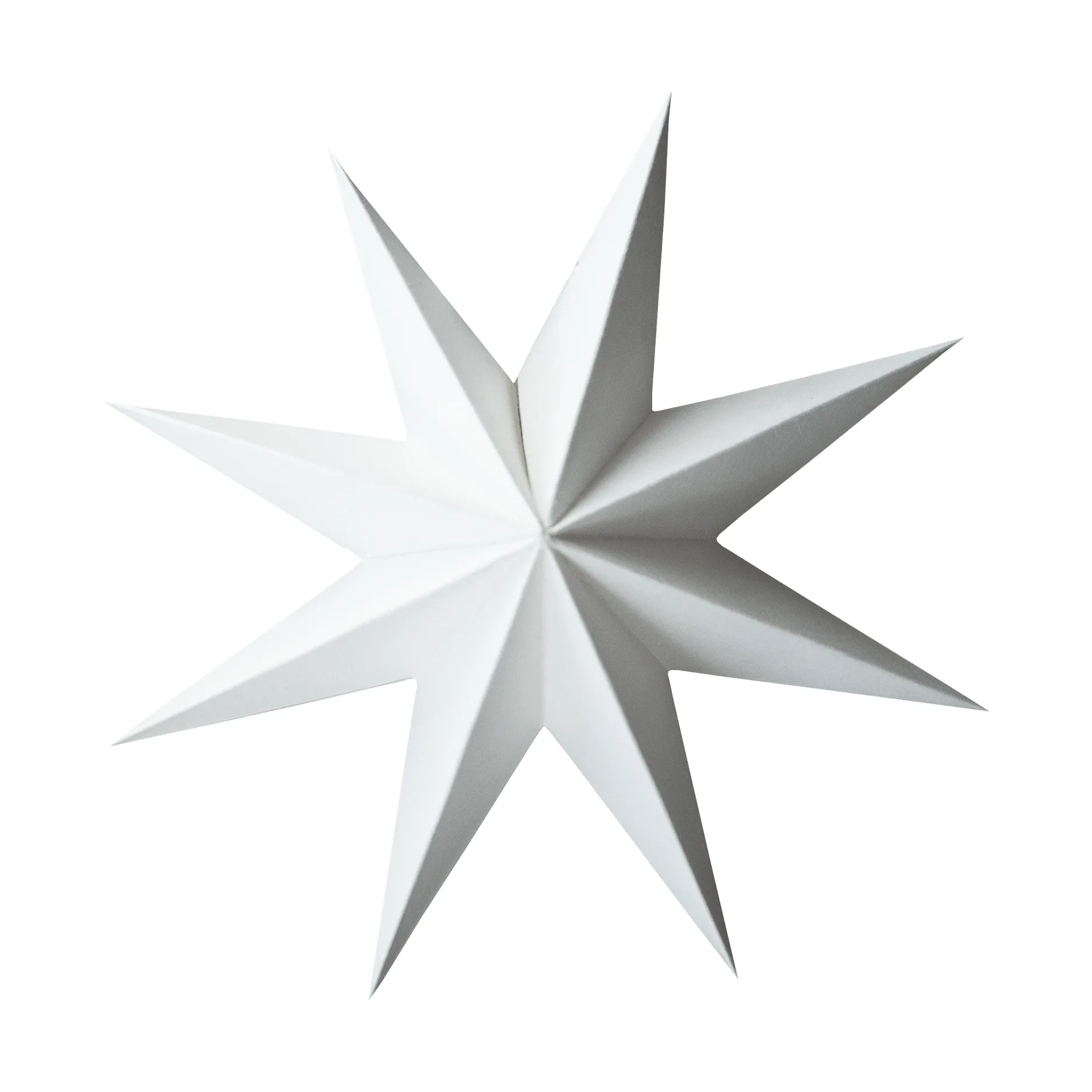 Paper winter star dekoration ophæng, White, medium, Ø14 cm DBKD