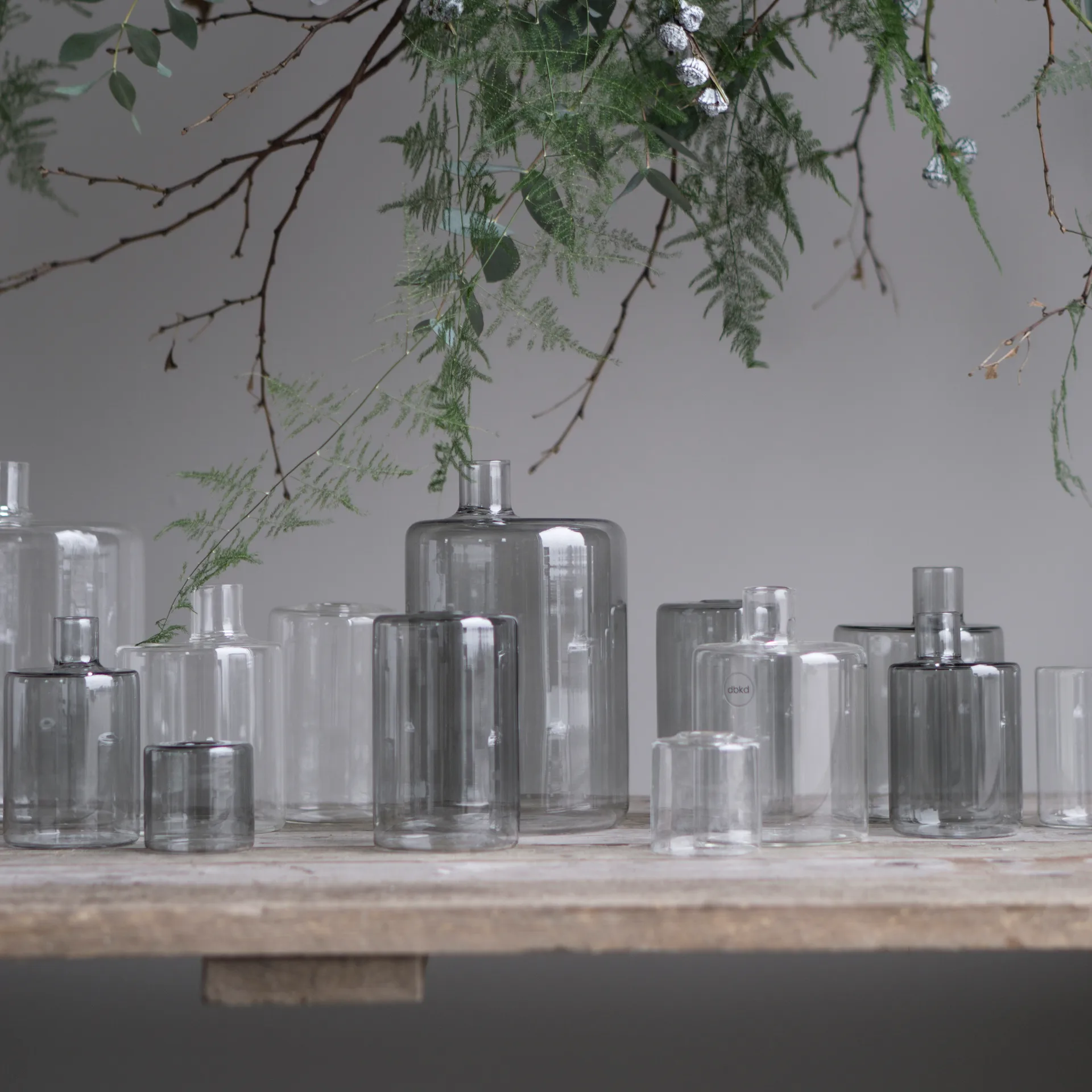 Pipe glasvase smoke, XL DBKD