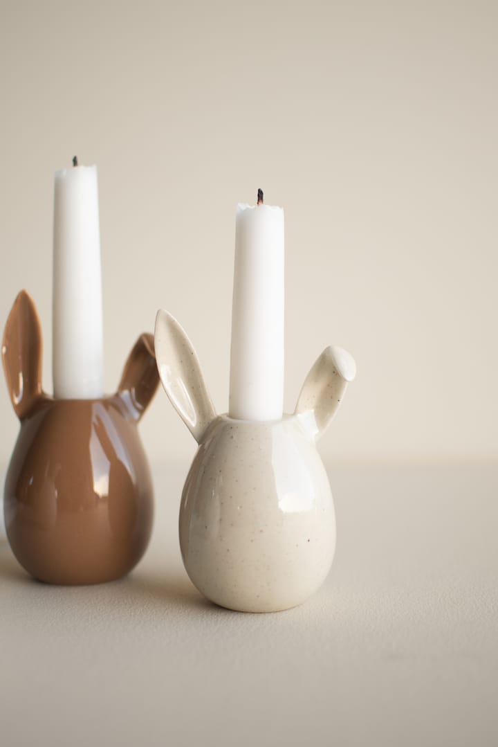 Rabbit lysestage 13 cm, Vanilla DBKD