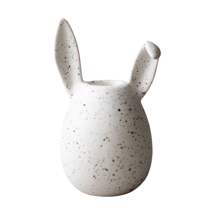 Rabbit lysestage 13 cm - White dot - DBKD