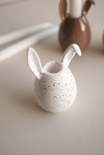 Rabbit lysestage 13 cm - White dot - DBKD