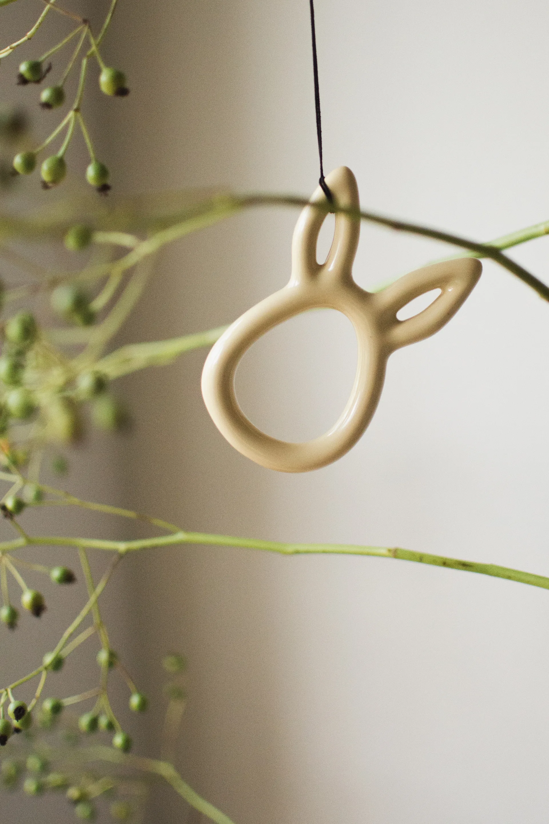 Sprinkle rabbit påskeophæng 8 cm, Shiny yellow DBKD