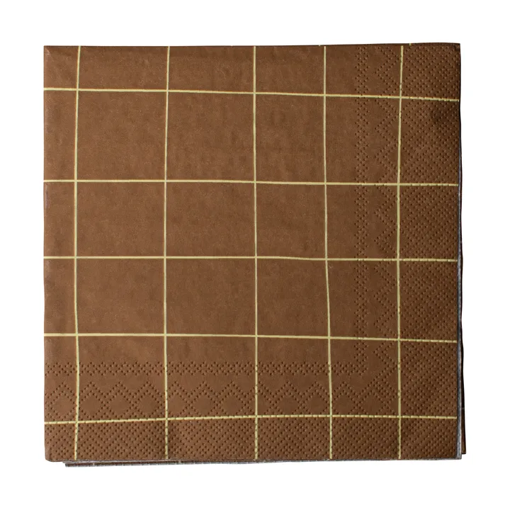 Square papirserviet 33x33 cm - Brown - DBKD