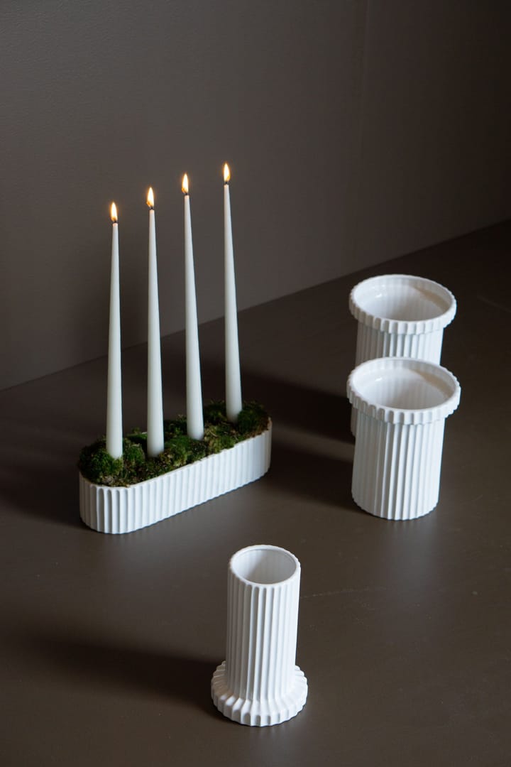 Stripe krukke lille h18 cm Ø12 cm, Shiny white DBKD