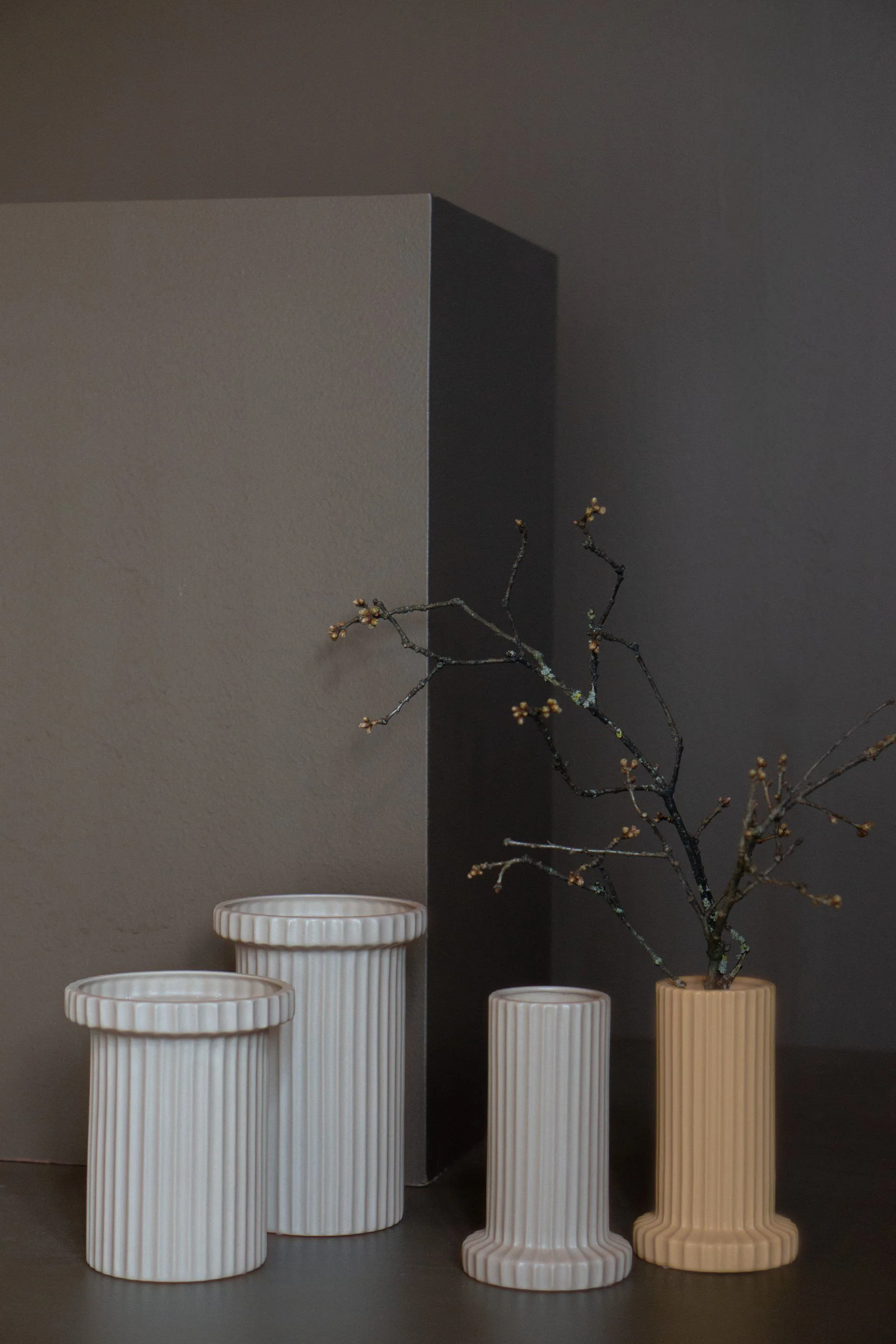 Stripe krukke stor h22 cm Ø12 cm, Sandy mole DBKD