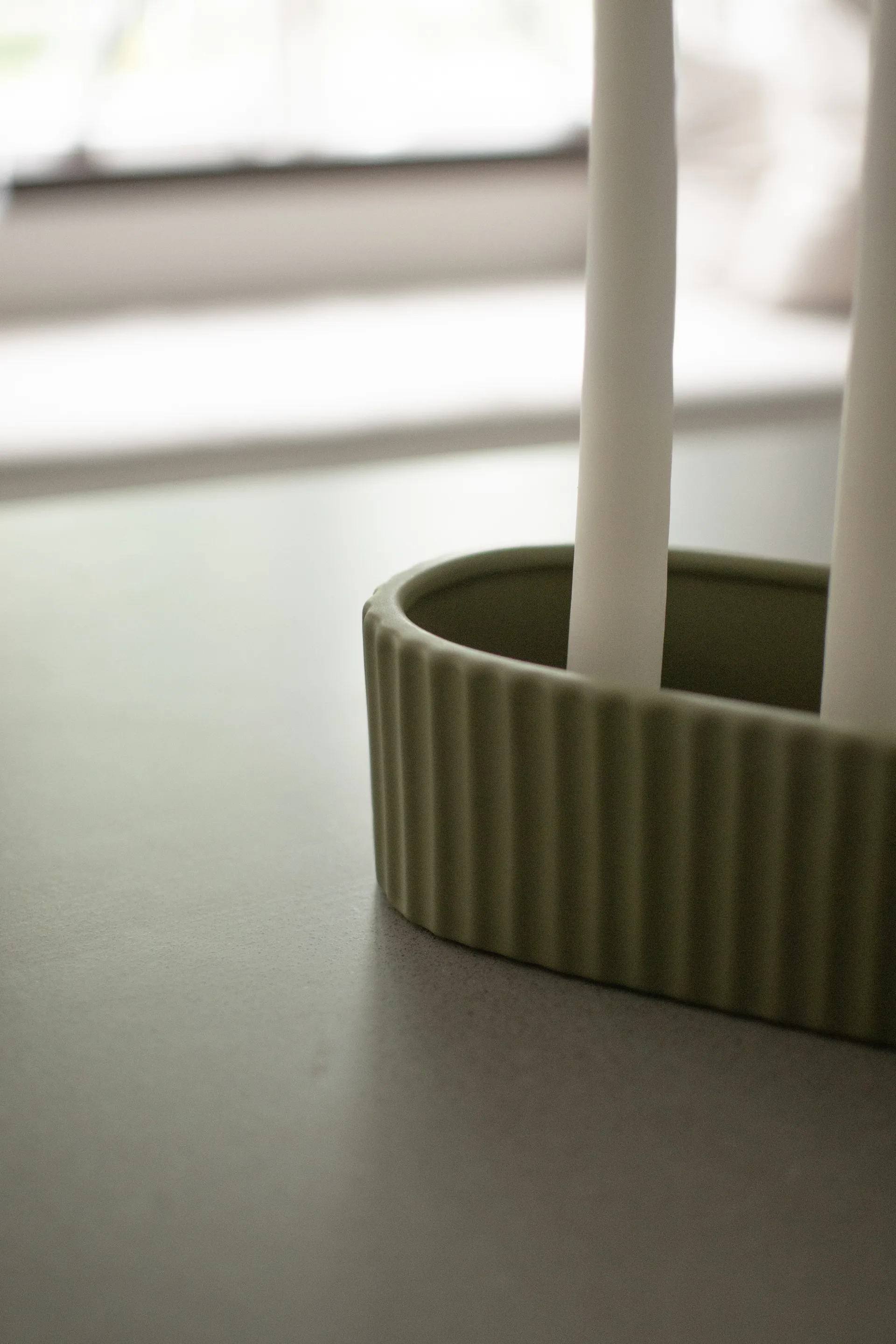 Stripe lysestage 30 cm, Green DBKD