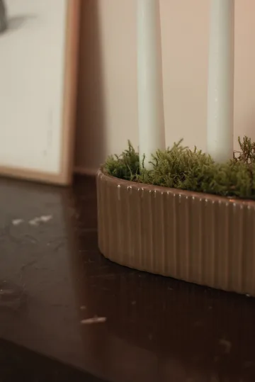 Stripe lysestage 30 cm - Shiny nougat - DBKD