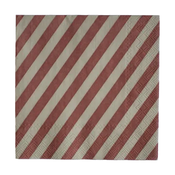 Stripe papirserviet 33x33 cm - Dark red - DBKD