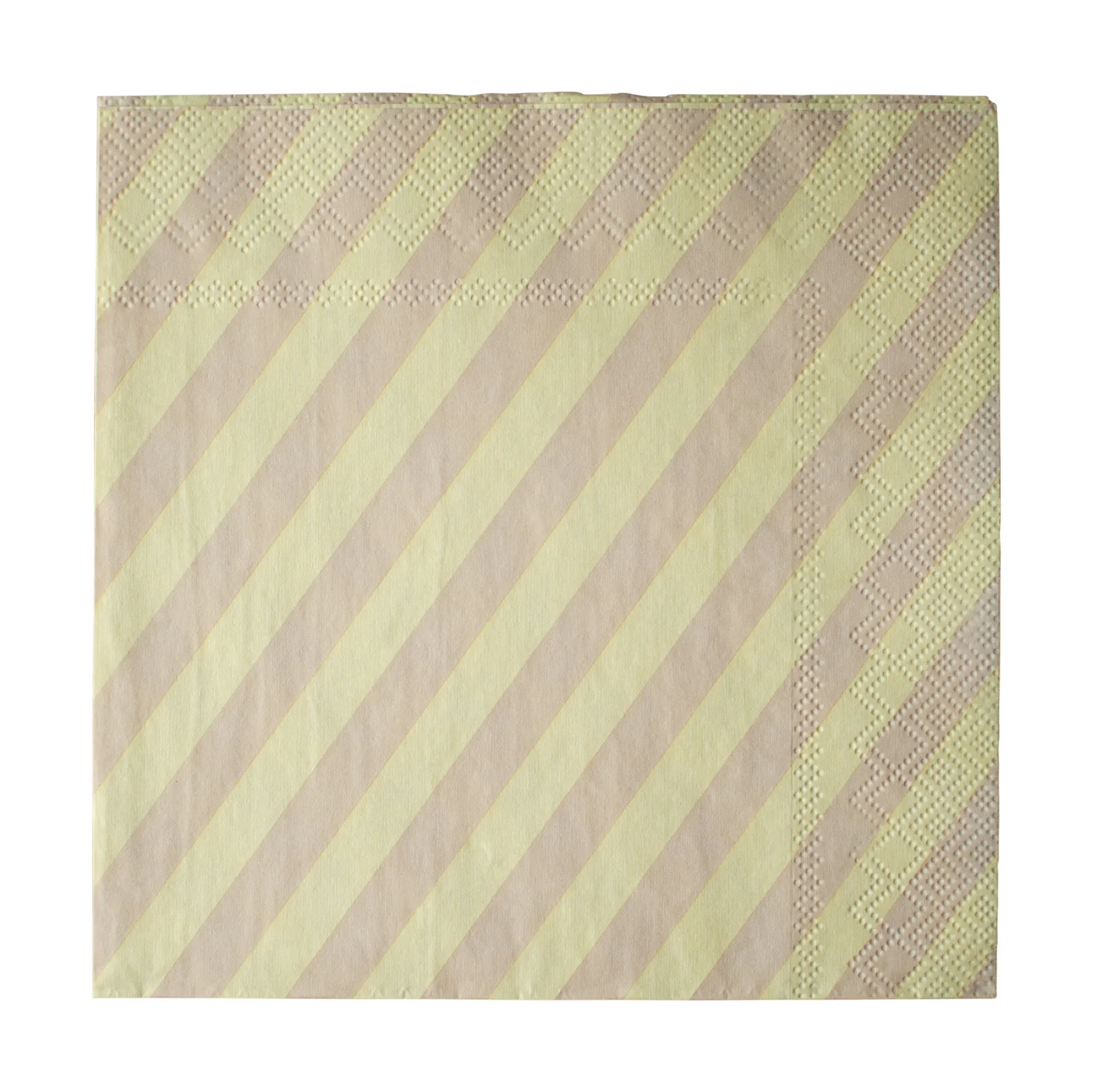 Stripe papirserviet 33x33 cm, Yellow DBKD