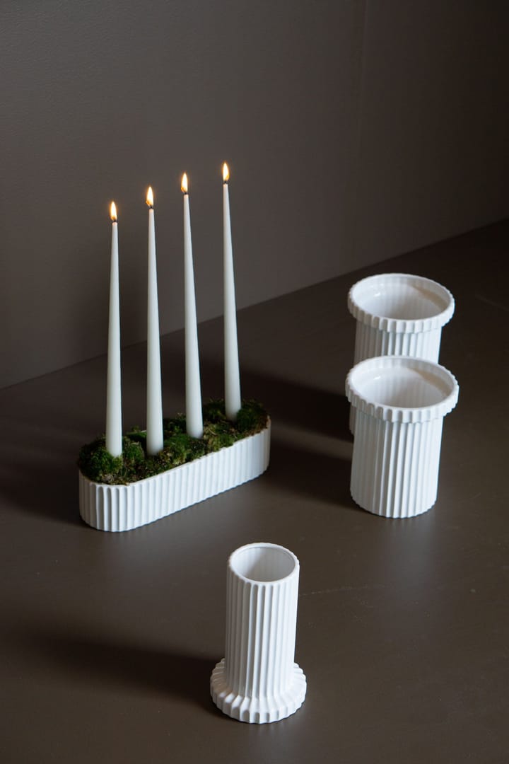 Stripe vase 18 cm - Shiny white - DBKD