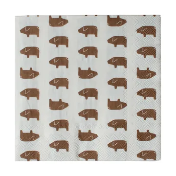 Swedish pig papirserviet 33x33 cm 20-pakning - Brown - DBKD