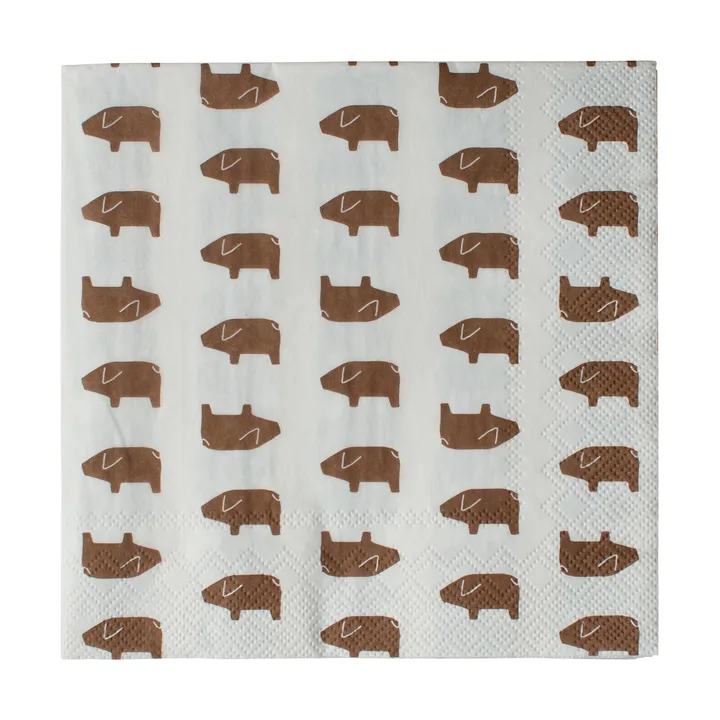 Swedish pig papirserviet 33x33 cm 20-pakning - Brown - DBKD